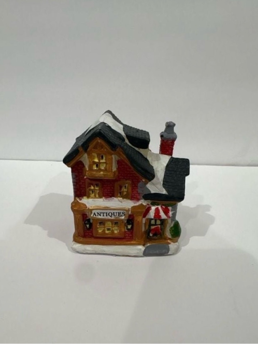 Holiday Antiques Cottage Figurine - Red and Black